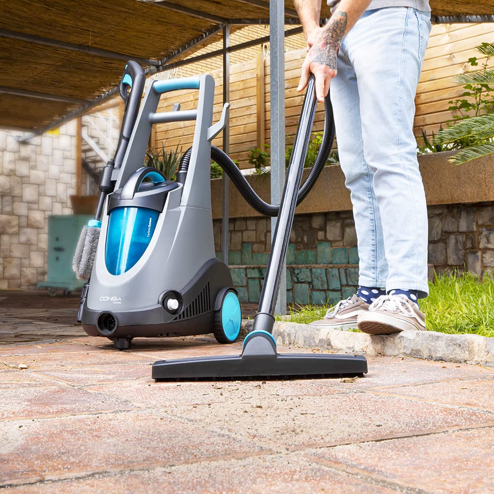 Hidroaspirador Cecotec Conga Triton 4000 UltraClean 1500W 4 en 1 con Función Hidrolimpiadora, Aspirador de Sólidos y Líquidos, Sopladora, 120 Bar, Succión 15 kPa – Negro/Azul/Gris