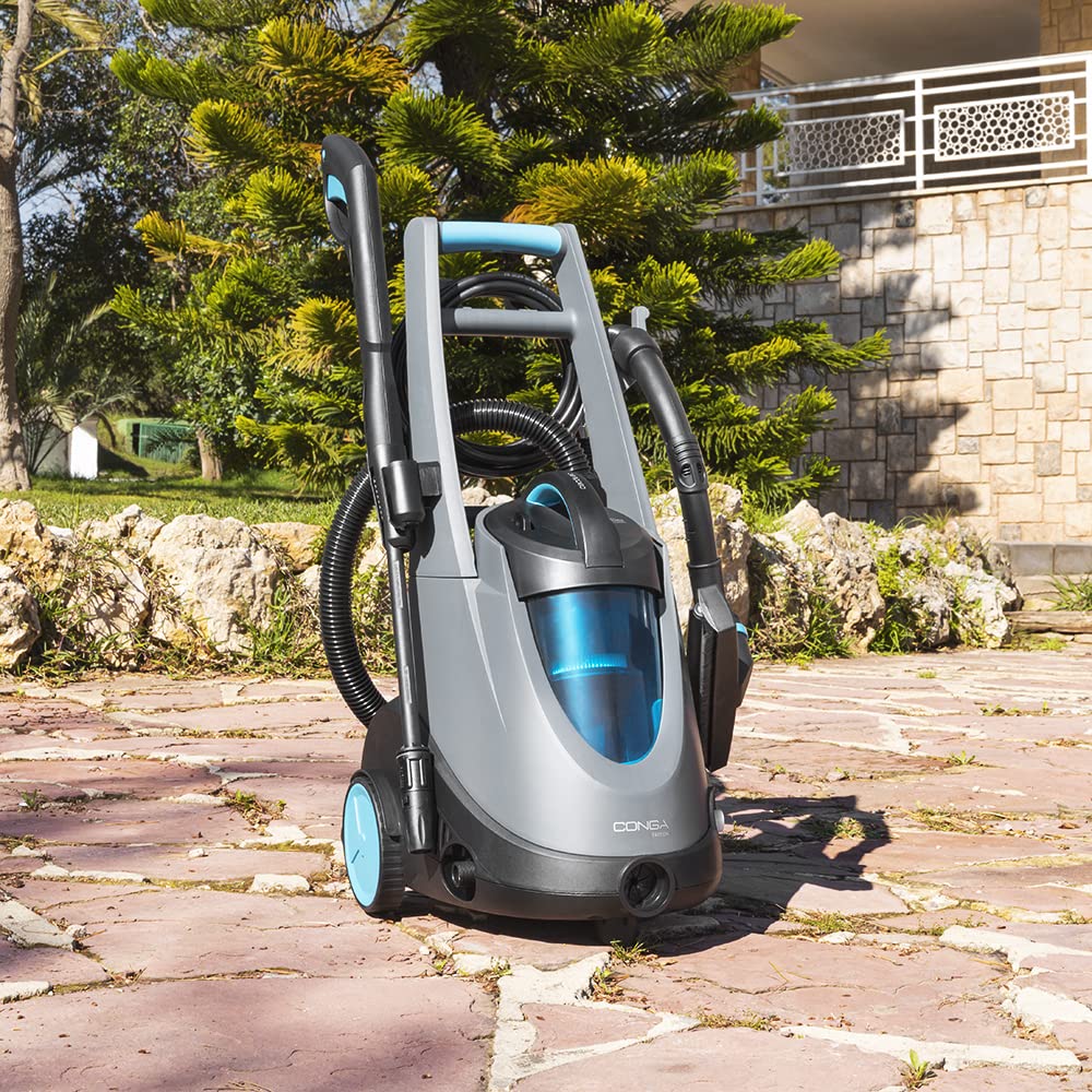 Hidroaspirador Cecotec Conga Triton 4000 UltraClean 1500W 4 en 1 con Función Hidrolimpiadora, Aspirador de Sólidos y Líquidos, Sopladora, 120 Bar, Succión 15 kPa – Negro/Azul/Gris