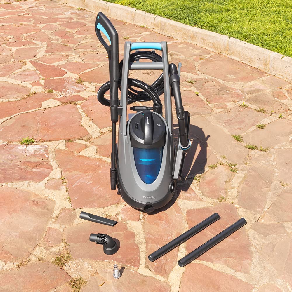 Hidroaspirador Cecotec Conga Triton 4000 UltraClean 1500W 4 en 1 con Función Hidrolimpiadora, Aspirador de Sólidos y Líquidos, Sopladora, 120 Bar, Succión 15 kPa – Negro/Azul/Gris