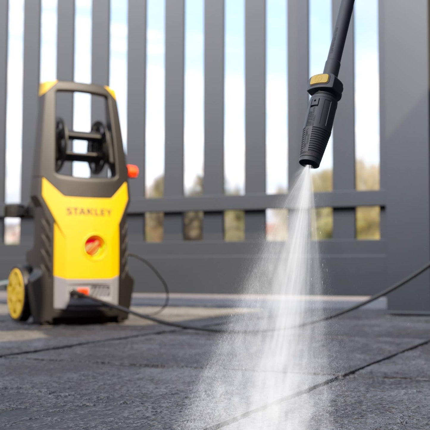 Stanley Hidrolimpiadora SXPW24BX | Alta Presión | para Automóviles Y Superficies Externas | con Limpiadora de Superficies y Cepillo Fijo | Presión máx. 170 Bar | Caudal máx. 500 l/h | Consumo 2400 W