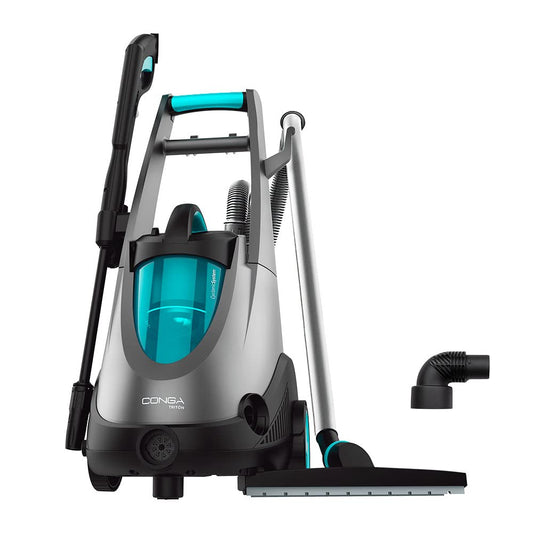 Hidroaspirador Cecotec Conga Triton 4000 UltraClean 1500W 4 en 1 con Función Hidrolimpiadora, Aspirador de Sólidos y Líquidos, Sopladora, 120 Bar, Succión 15 kPa – Negro/Azul/Gris