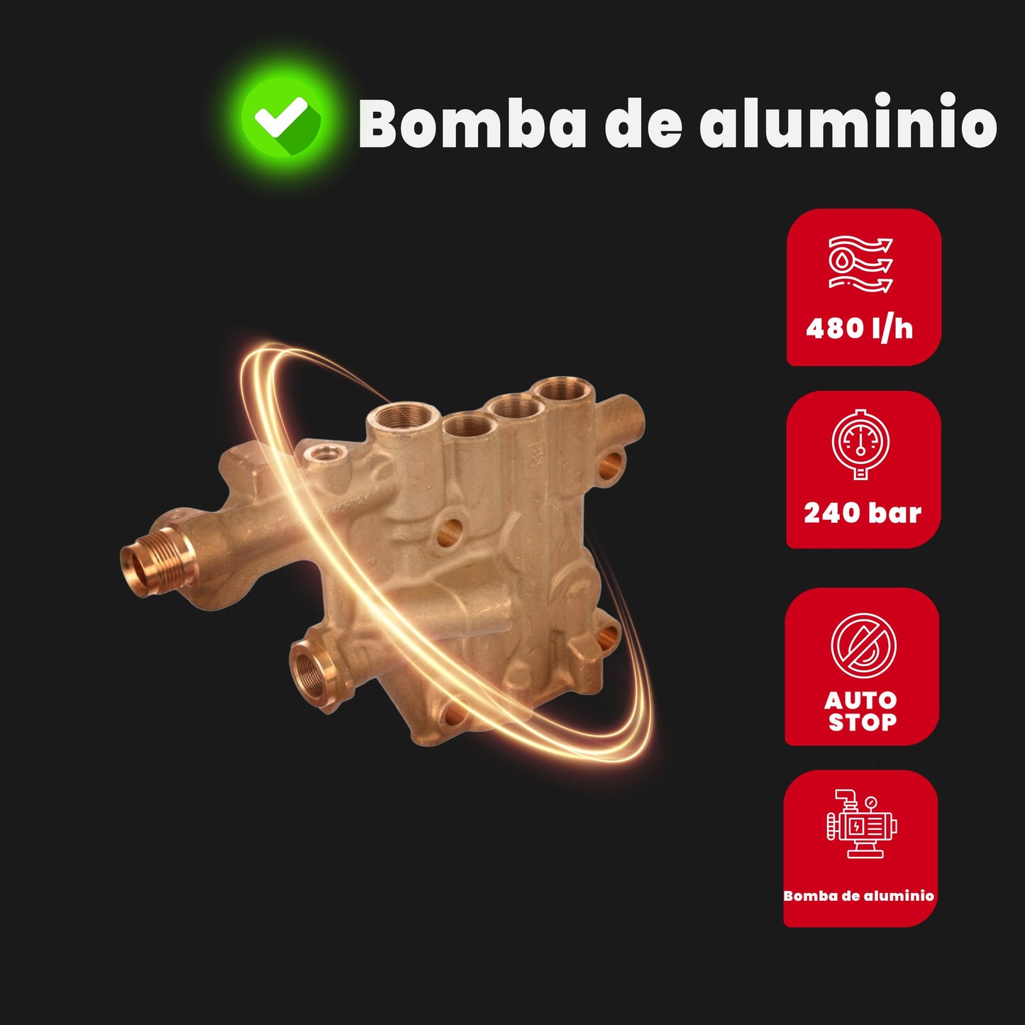 LEHMANN Missouri Hidrolimpiadora de Alta Presion, 2200 W, máx 240 Bar, Caudal de 480 l/h, Manguera de Alta Presión de 12 m, con Accesorios - Lanza de Espuma, Boquilla Ajustable, Boquilla Turbo