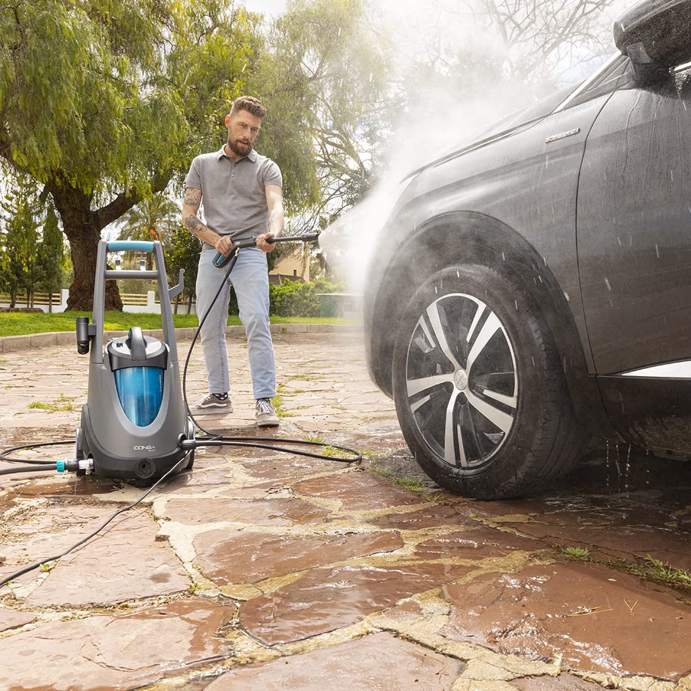 Hidroaspirador Cecotec Conga Triton 4000 UltraClean 1500W 4 en 1 con Función Hidrolimpiadora, Aspirador de Sólidos y Líquidos, Sopladora, 120 Bar, Succión 15 kPa – Negro/Azul/Gris